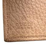 Gucci Beige Pebbled Leather GG Marmont Tri-Fold Wallet