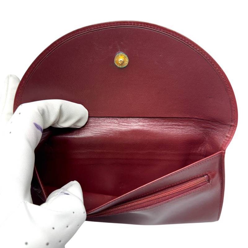 Cartier Les Must de Cartier Burgundy Leather Wallet with Original Packaging