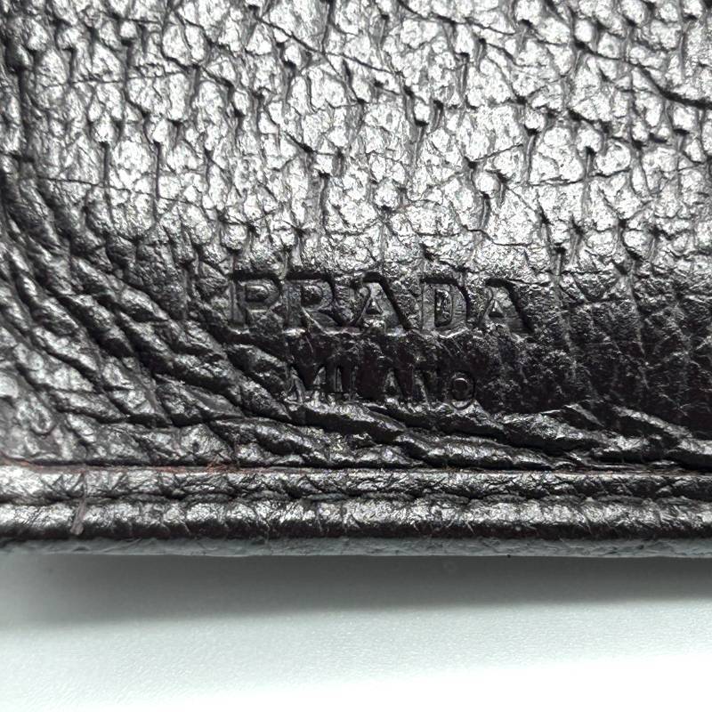 Prada Black Leather Compact Wallet + Box