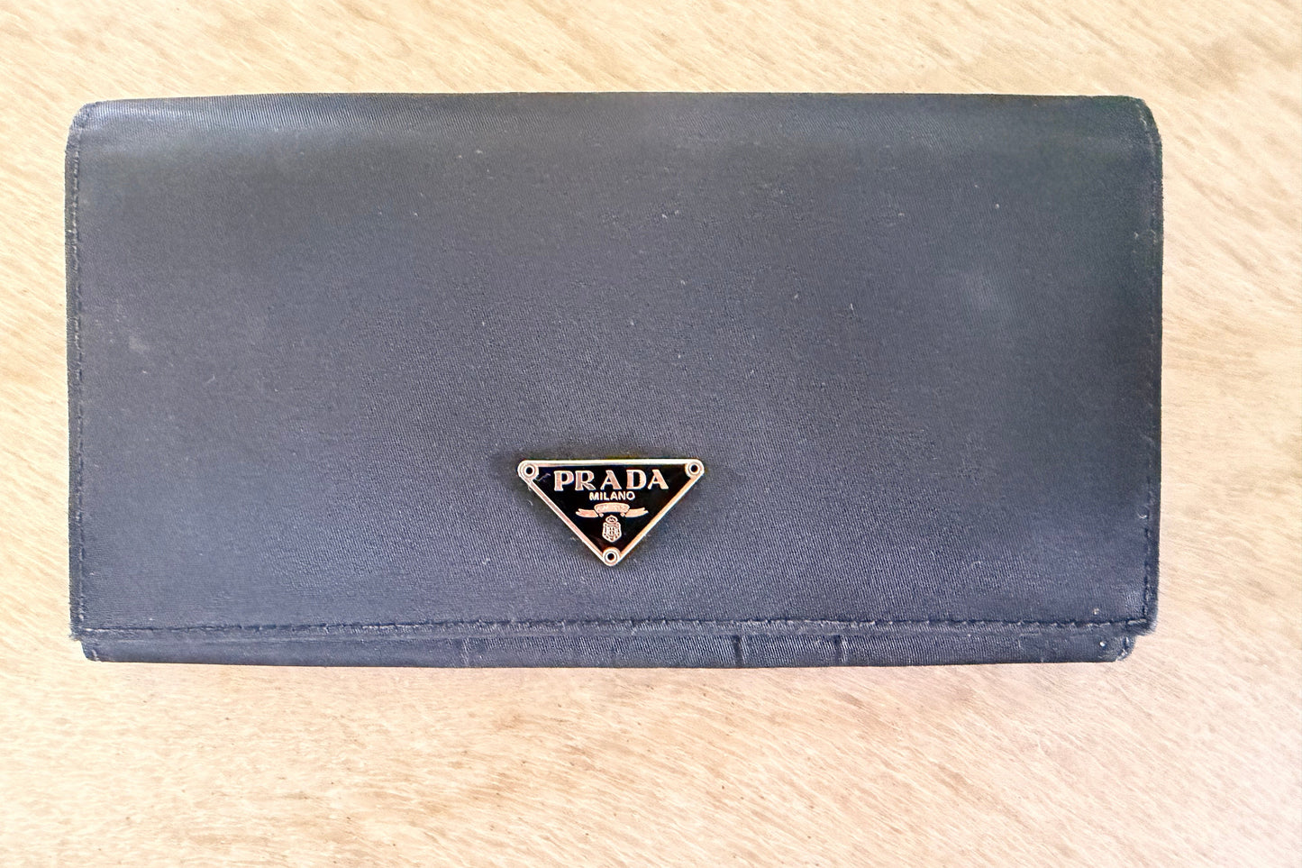 Prada Black Nylon Flap Wallet