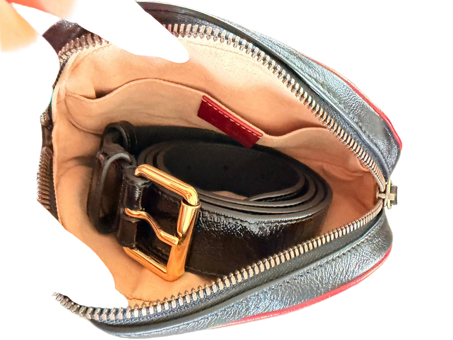 Gucci Black Matelassé Leather GG Marmont Belt Bag