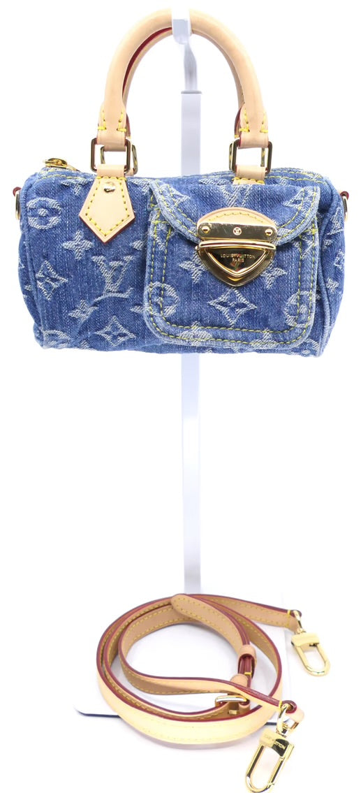 Louis Vuitton Nano Speedy in Denim Remix