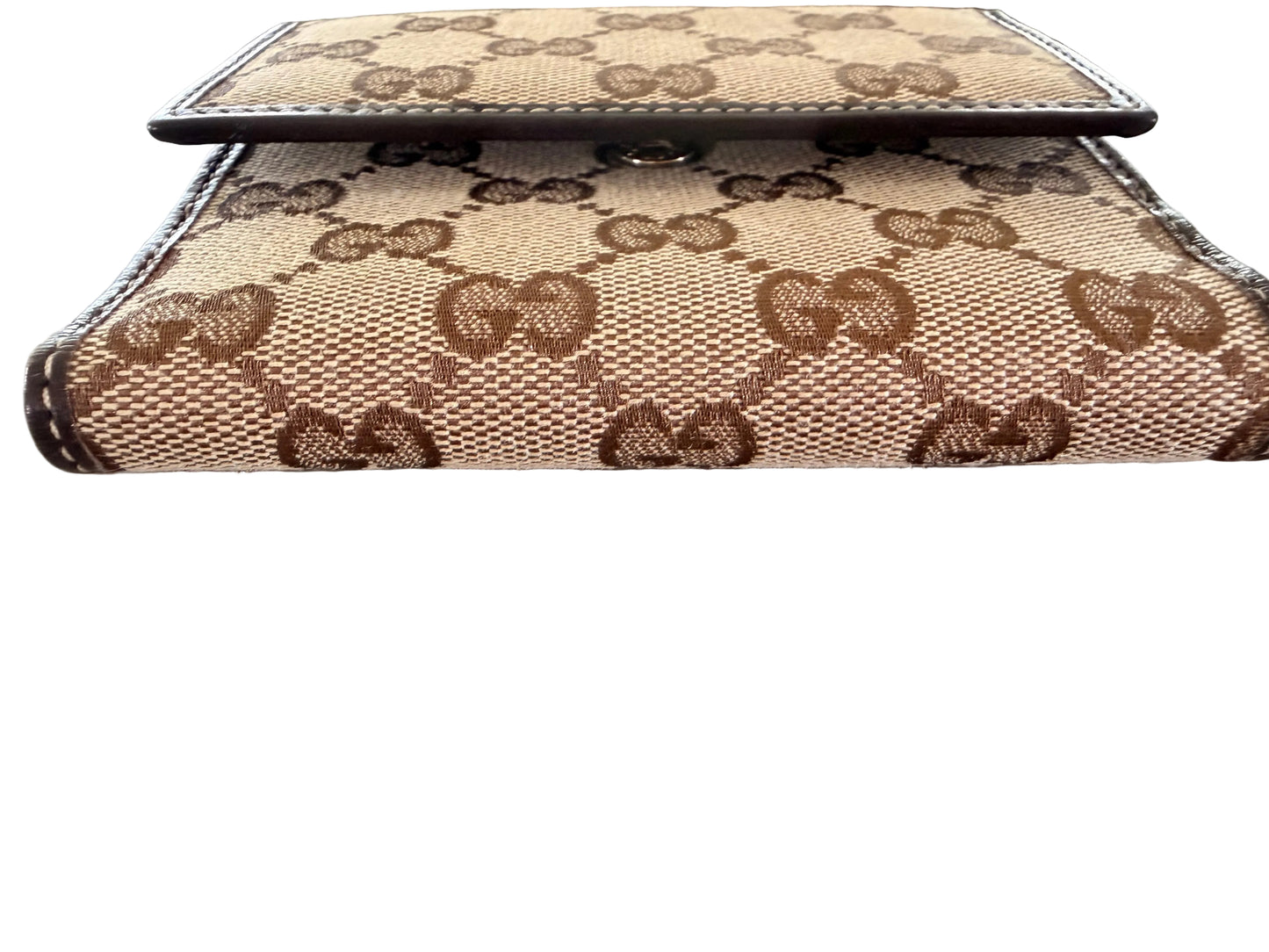 Gucci GG Canvas Bifold Wallet with Leather Trim