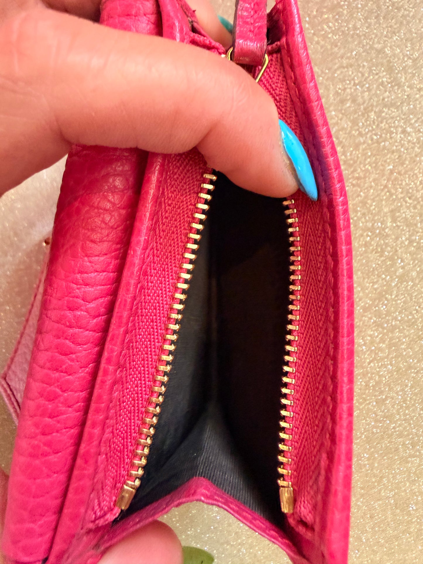 Gucci Pink GG Marmont Leather Wallet w/ Coin Pocket