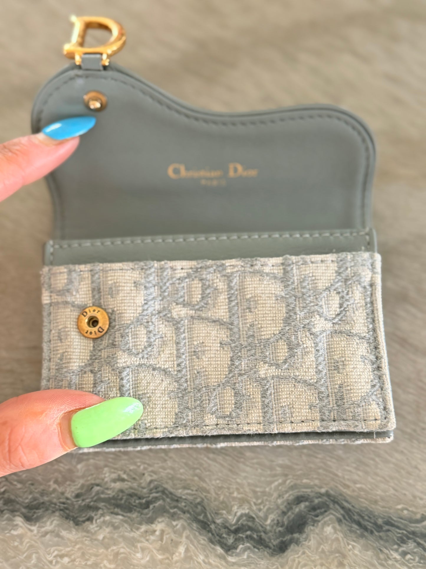 Christian Dior Oblique Canvas Saddle Card Holder Wallet