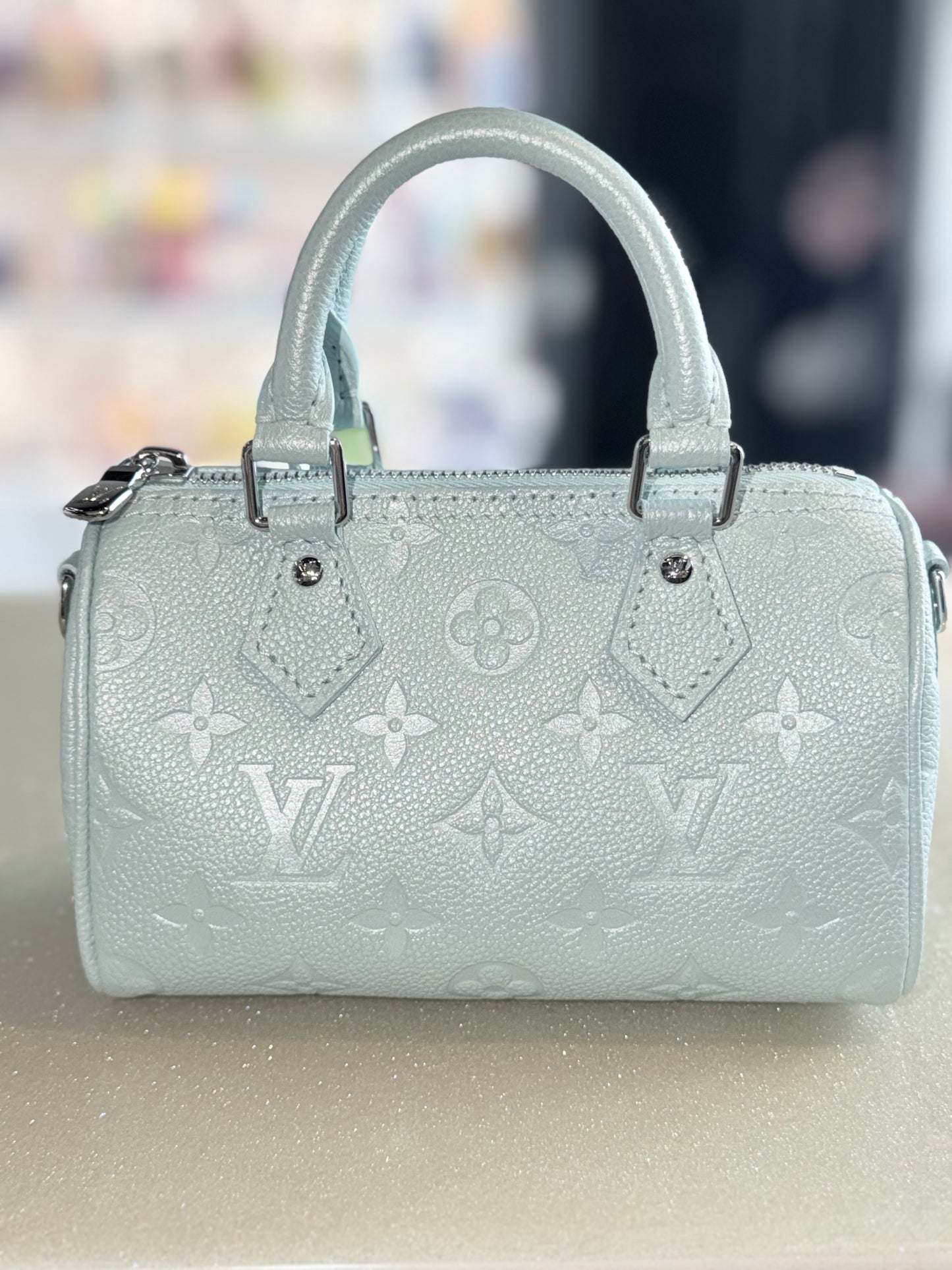 Louis Vuitton Empreinte Monogram Nano Speedy Pearly Lagoon Turquoise