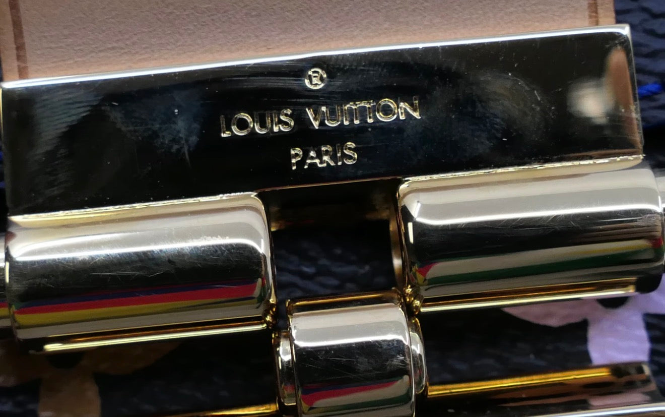 Louis Vuitton x Takashi Murakami Heartbreaker in Multi Color monogram on black canvas with blue interior