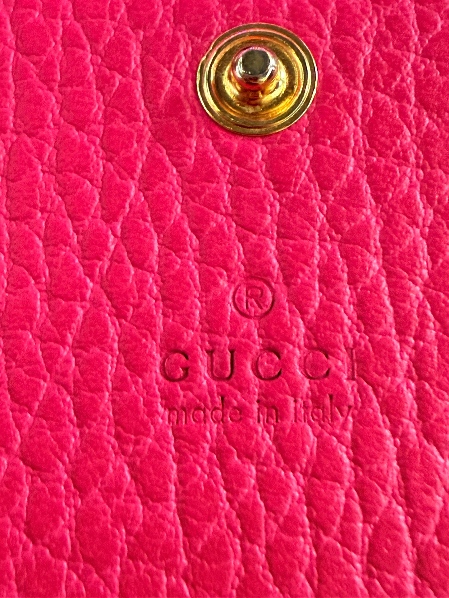 Gucci Pink GG Marmont Leather Wallet w/ Coin Pocket