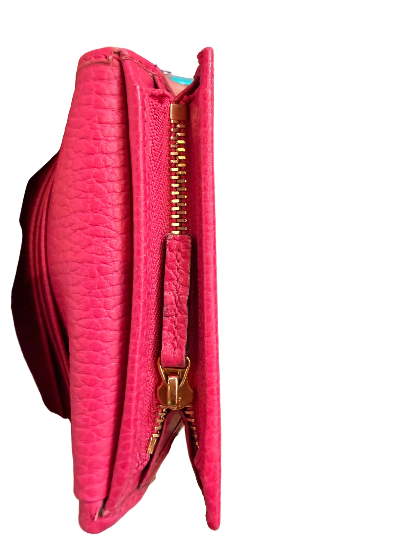 Gucci Pink GG Marmont Leather Wallet w/ Coin Pocket