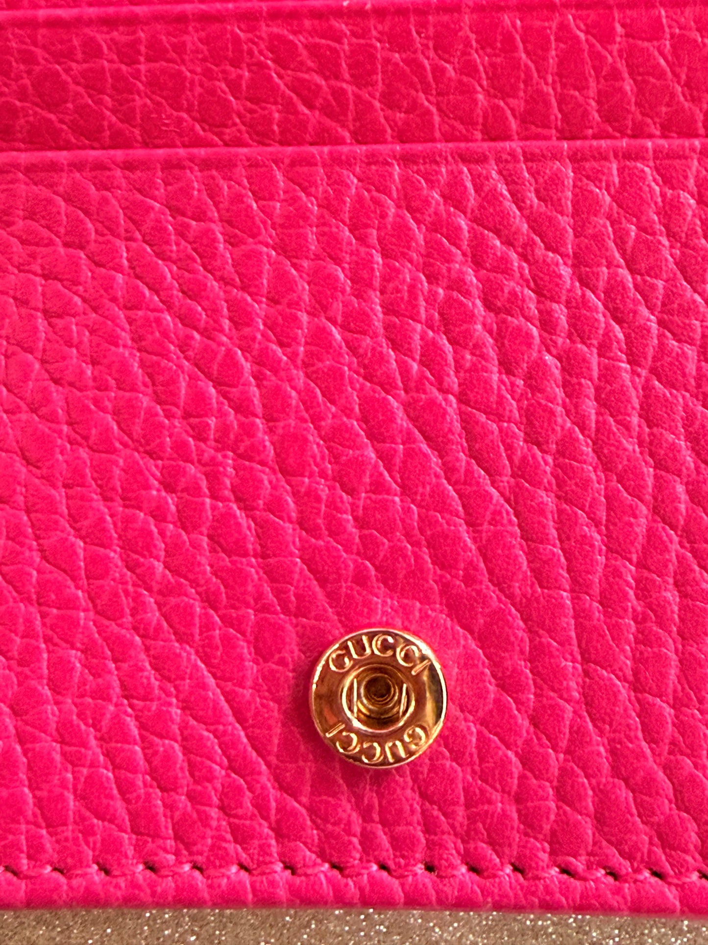 Gucci Pink GG Marmont Leather Wallet w/ Coin Pocket