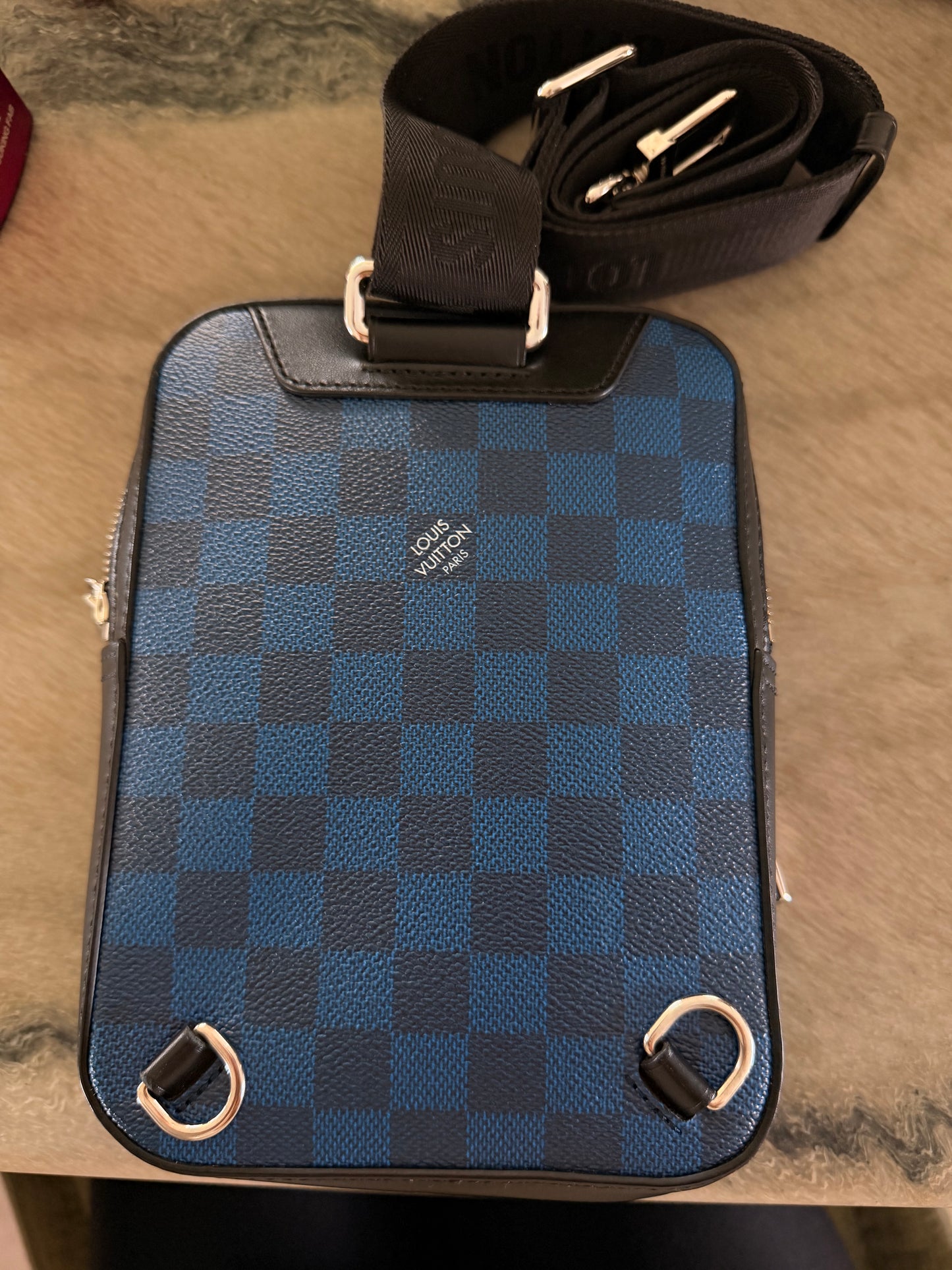 Brand New! Louis Vuitton Damier Graphite Blue Avenue Sling Bag