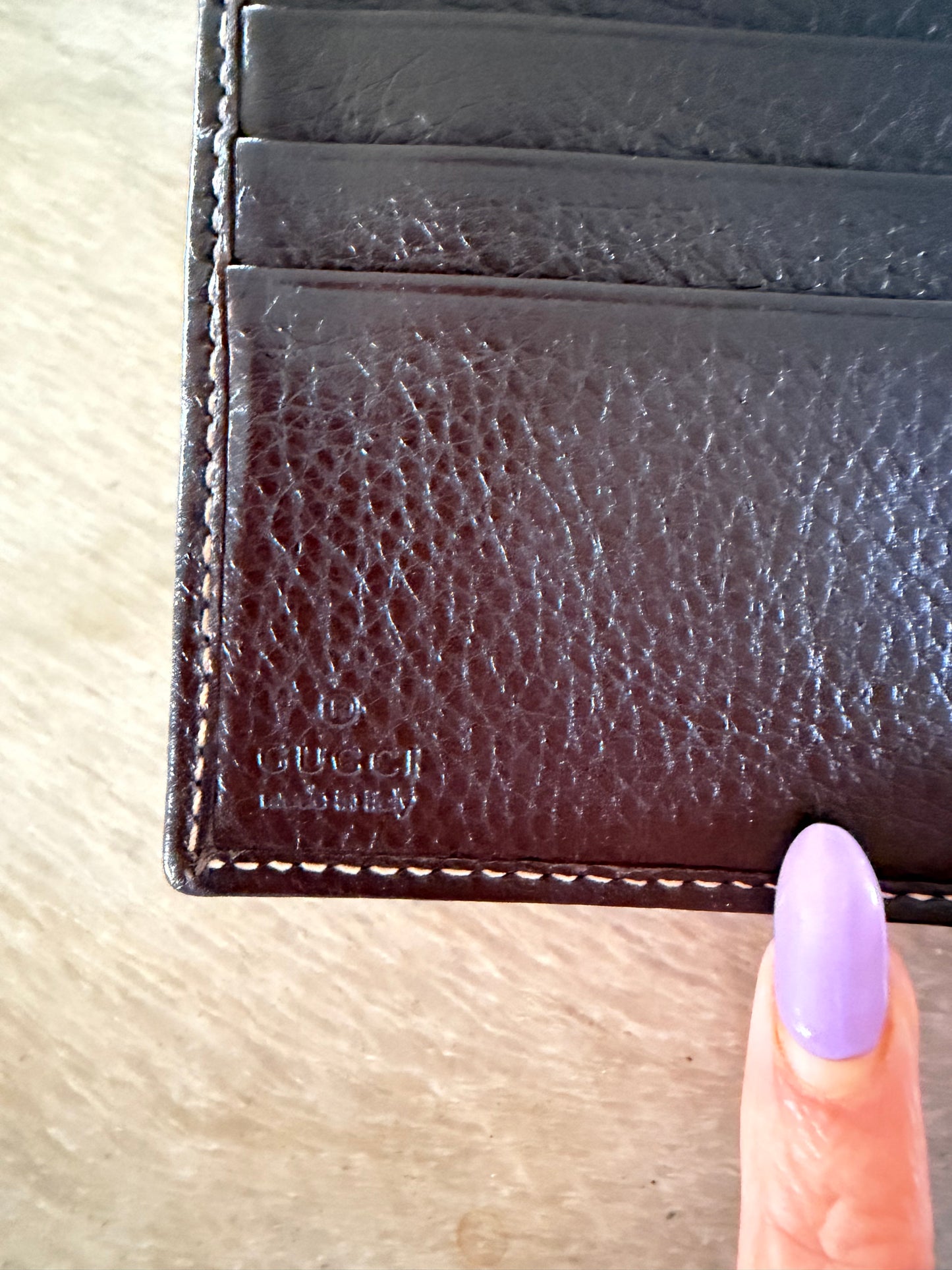 Gucci GG Canvas Bifold Wallet with Leather Trim