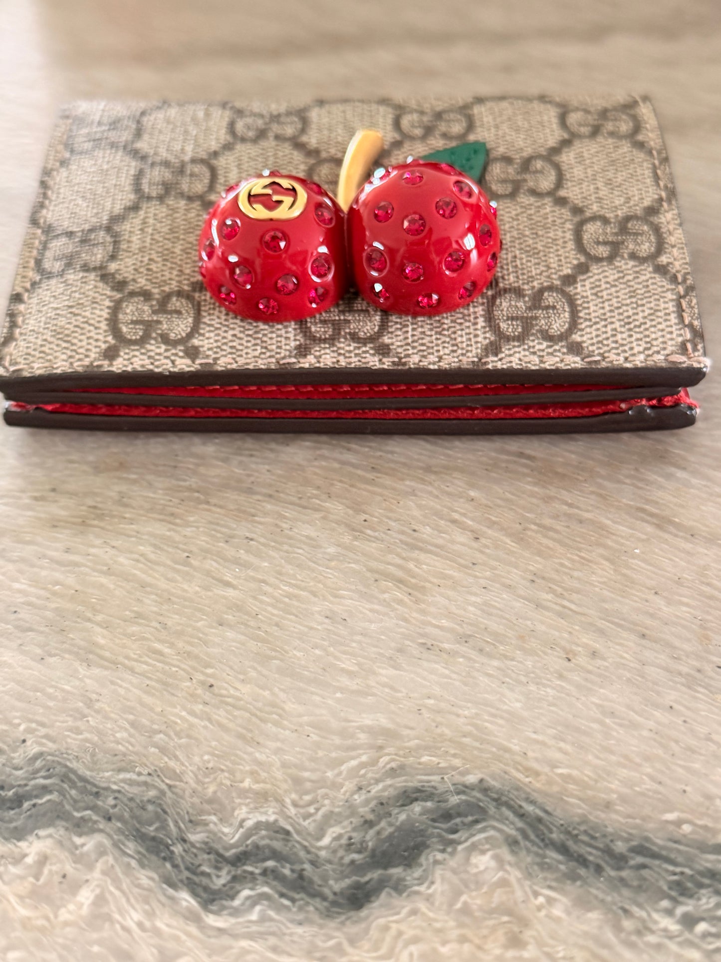 Gucci GG Supreme Cherry Continental Wallet