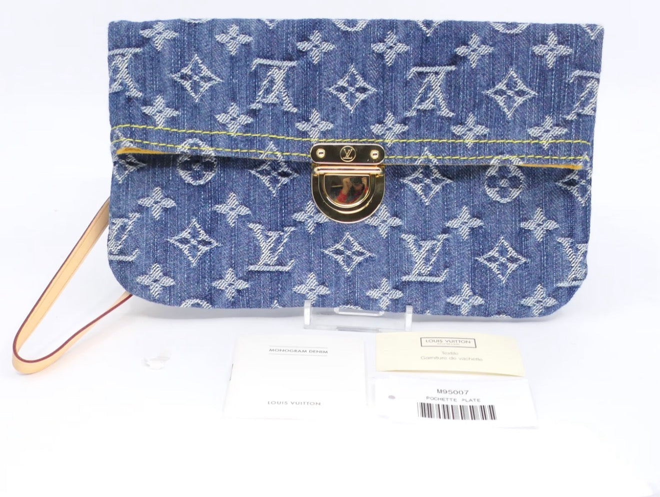 Louis Vuitton Pochette Plate Clutch n Denim