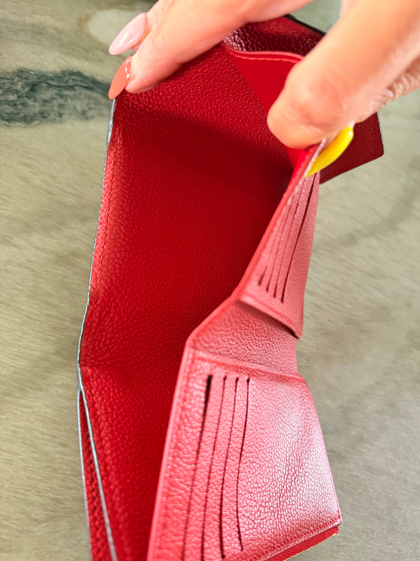 Louis Vuitton Monogram Canvas & Red Leather Pallas Wallet