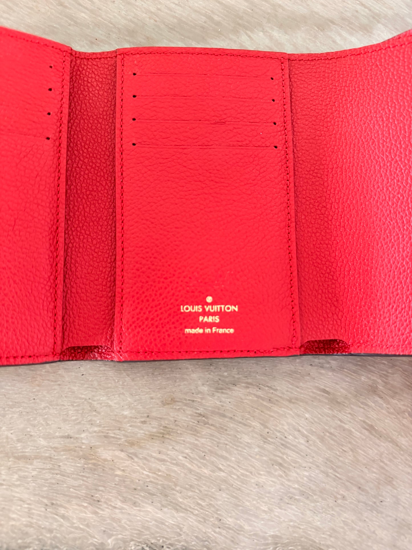 Louis Vuitton Monogram Canvas & Red Leather Pallas Wallet