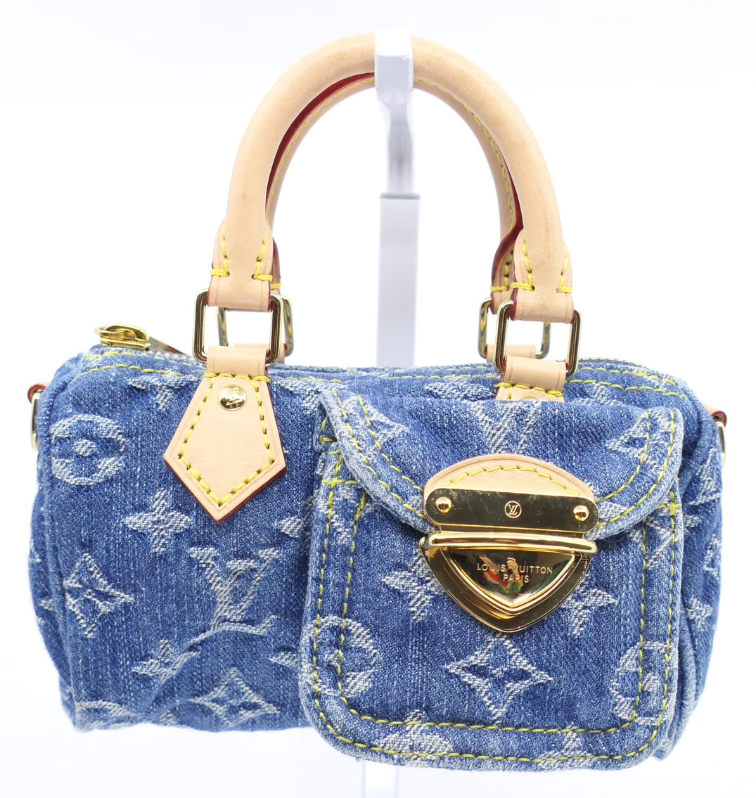 Louis Vuitton Nano Speedy in Denim Remix