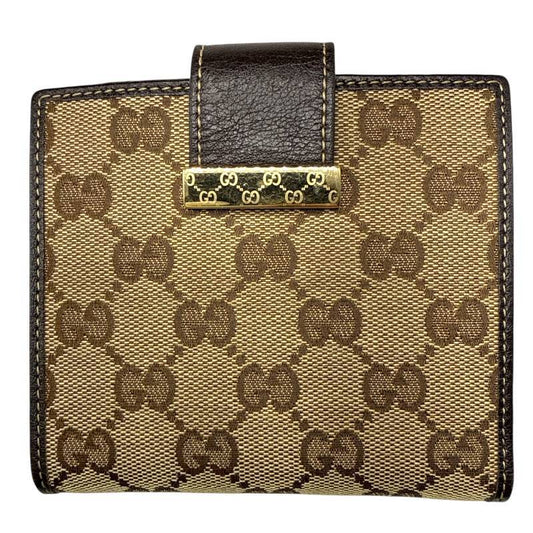 Gucci GG Canvas Bifold Wallet with Leather Trim
