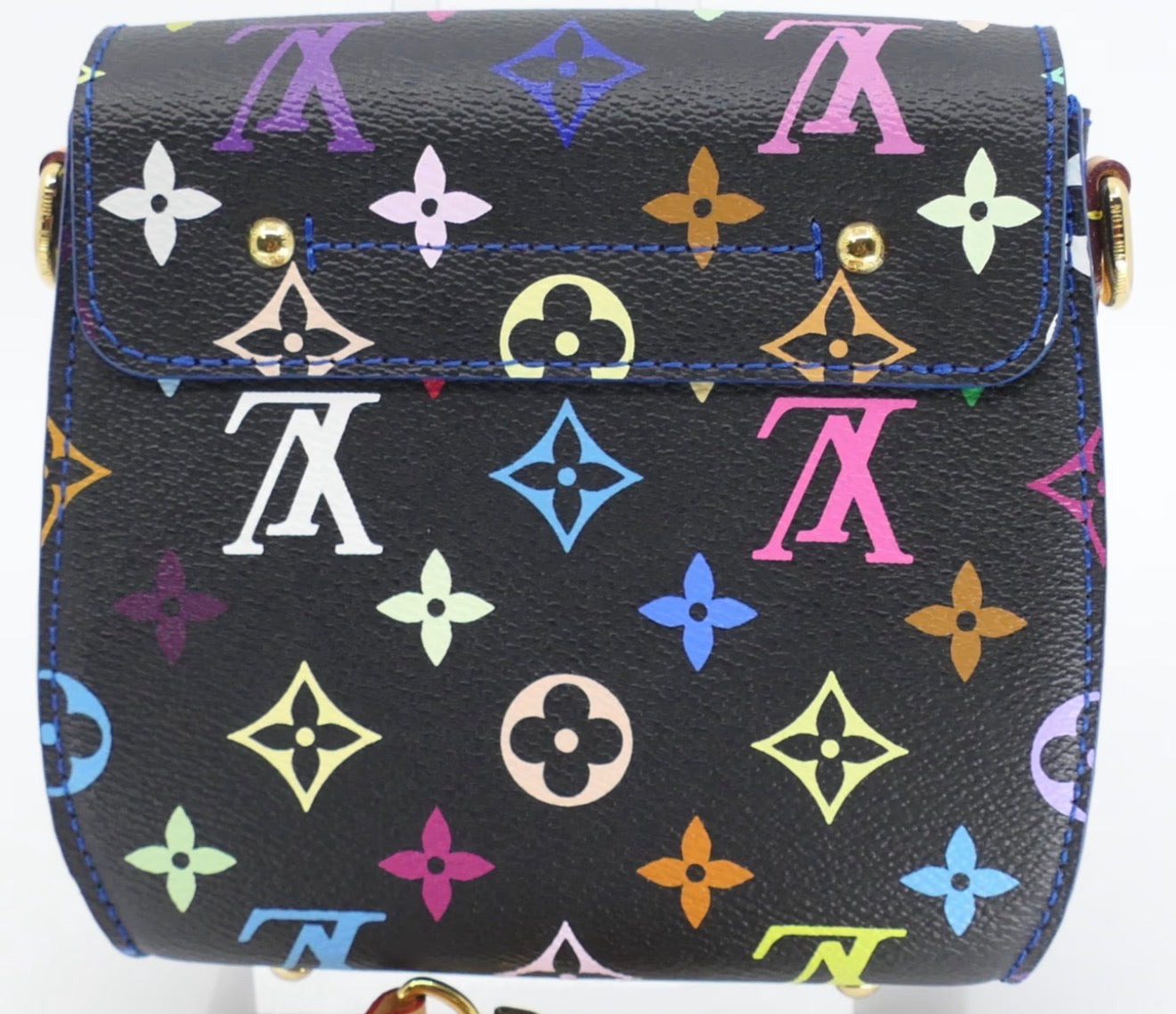 Louis Vuitton x Takashi Murakami Heartbreaker in Multi Color monogram on black canvas with blue interior