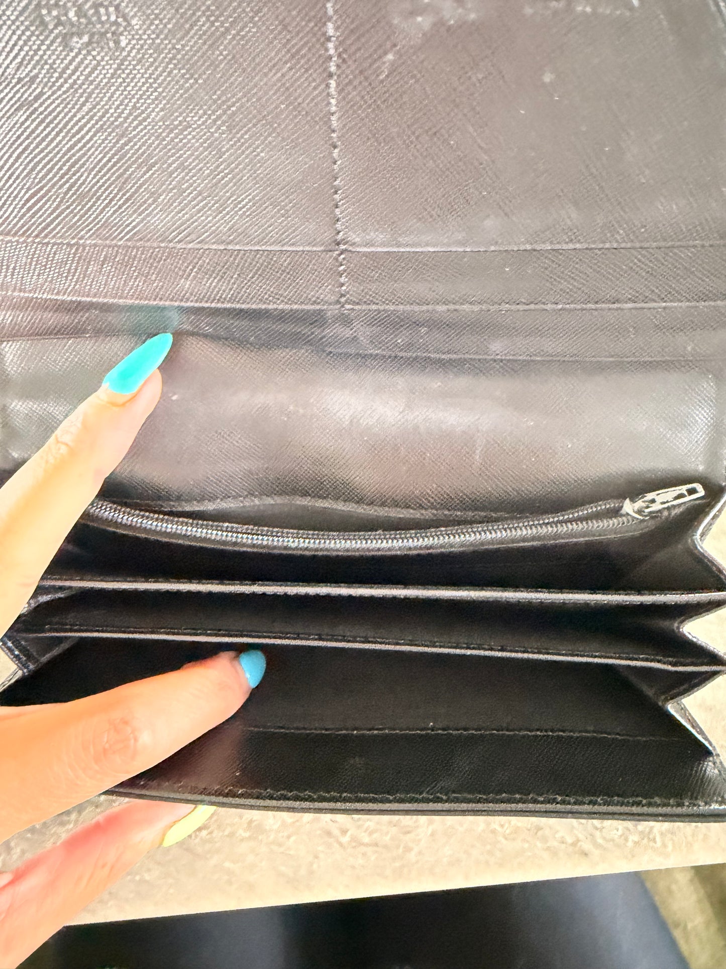 Prada Black Nylon Flap Wallet