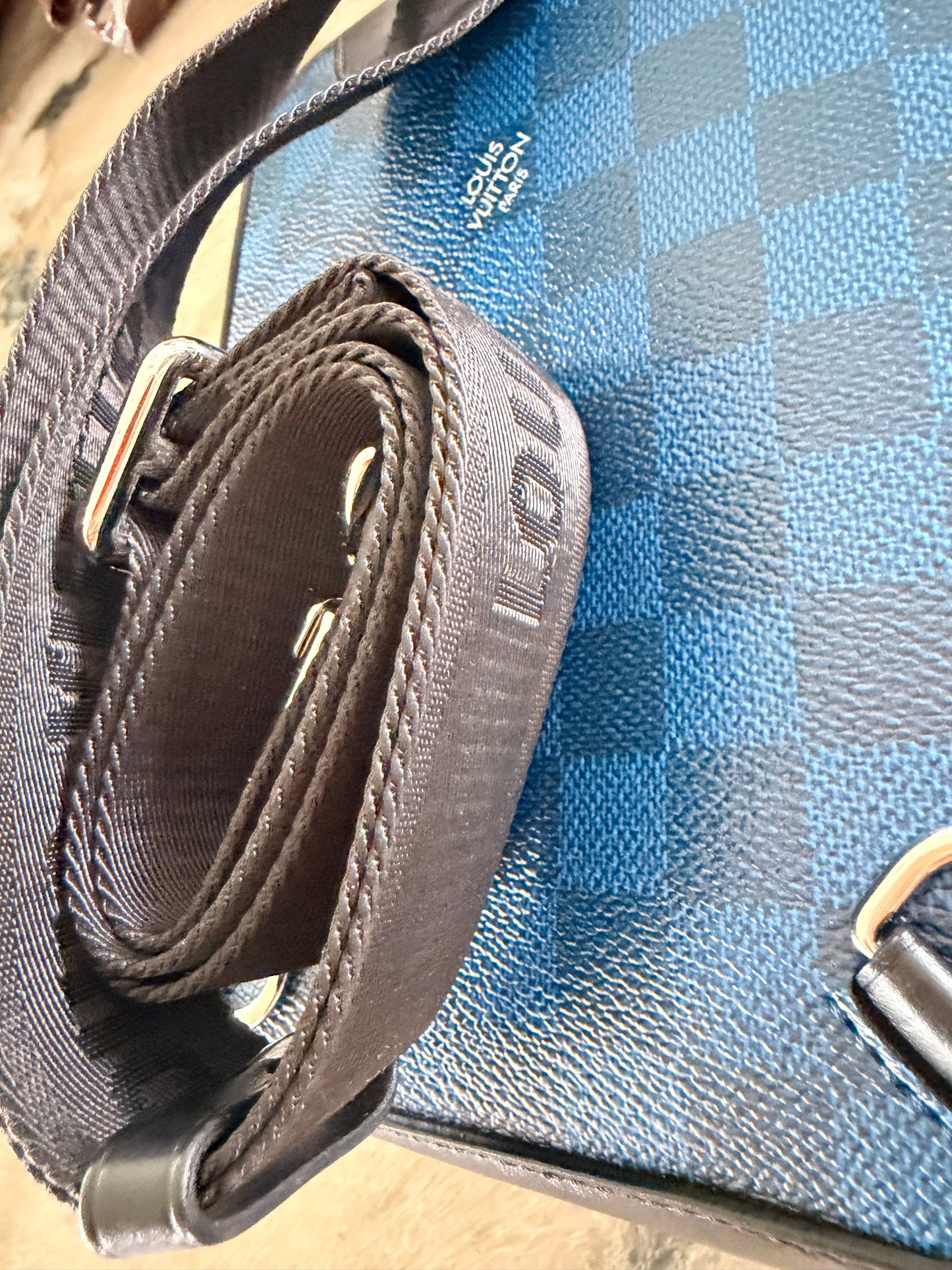 Brand New! Louis Vuitton Damier Graphite Blue Avenue Sling Bag