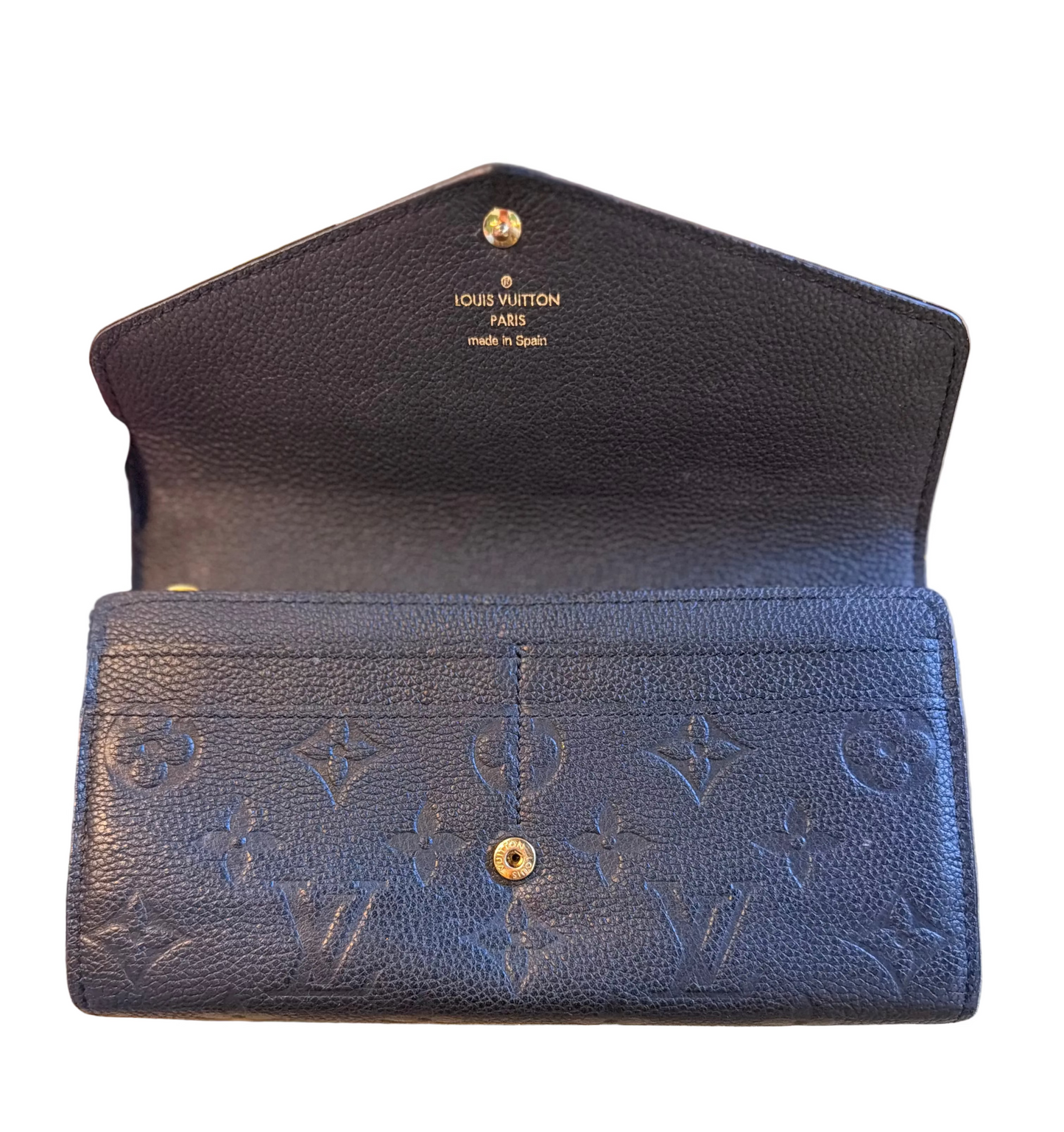 Louis Vuitton Black Empreinte Leather Sarah Wallet