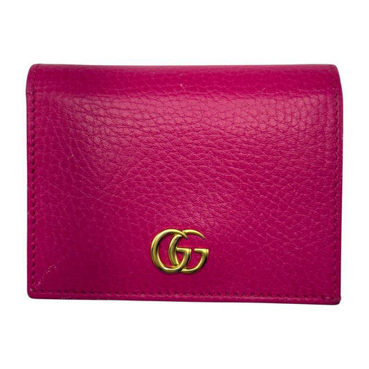 Gucci Pink GG Marmont Leather Wallet w/ Coin Pocket