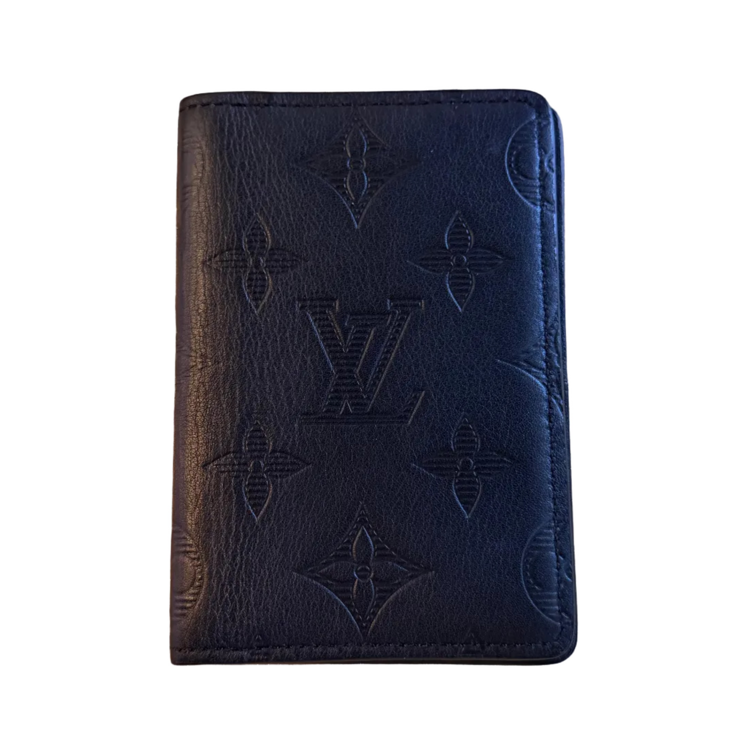 Louis Vuitton Black Monogram Shadow Leather Card Holder Wallet