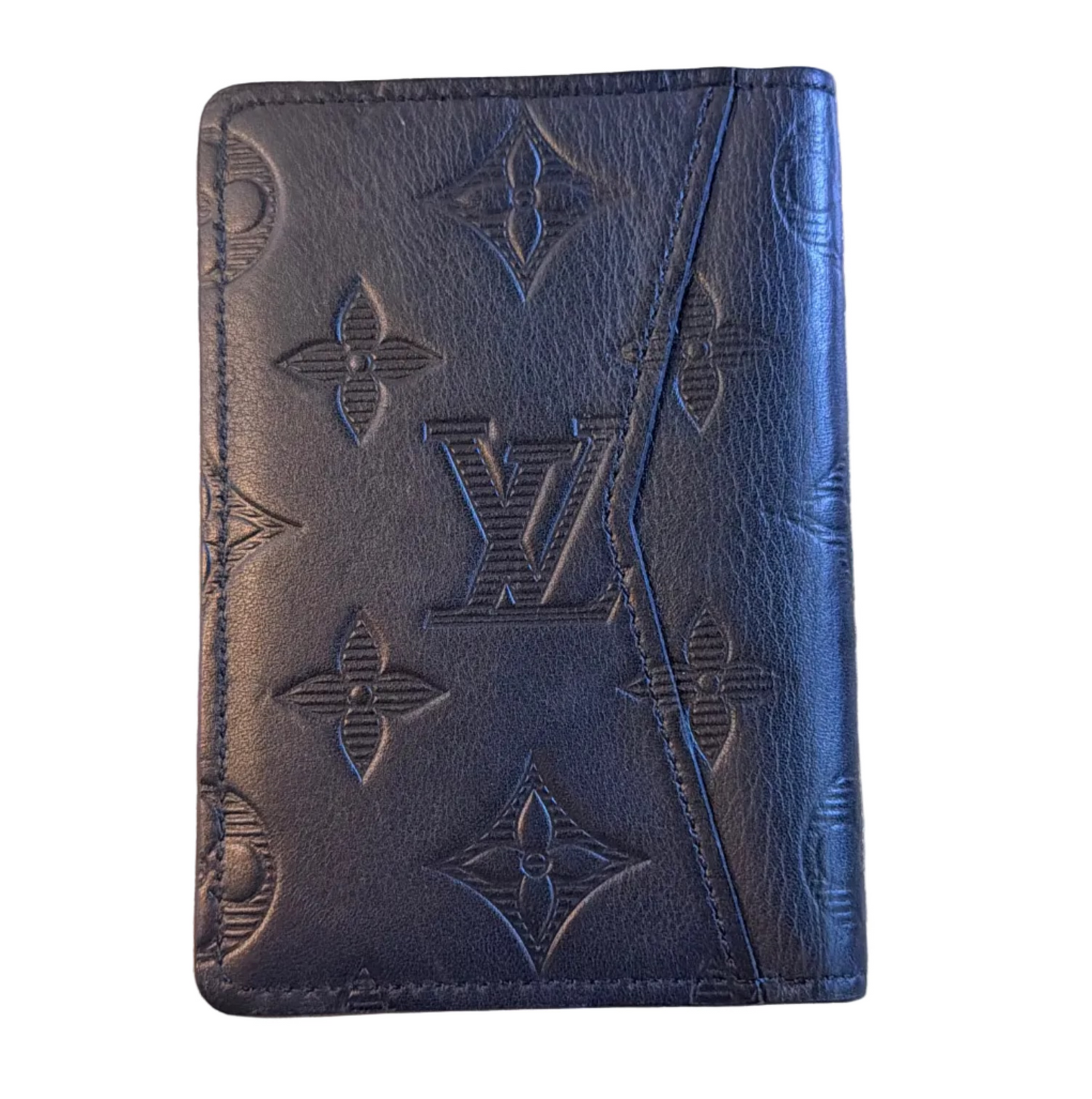 Louis Vuitton Black Monogram Shadow Leather Card Holder Wallet