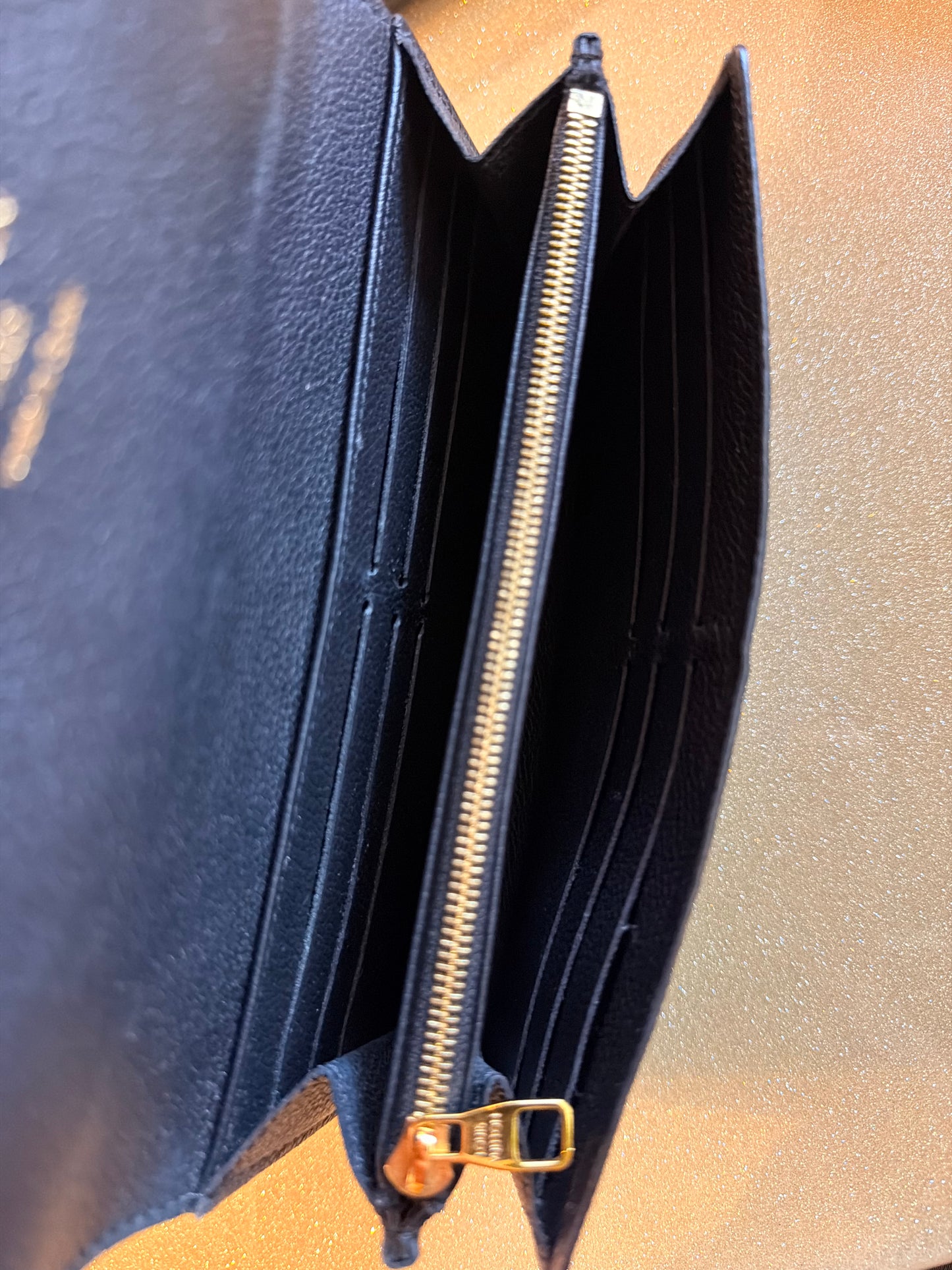 Louis Vuitton Black Empreinte Leather Sarah Wallet