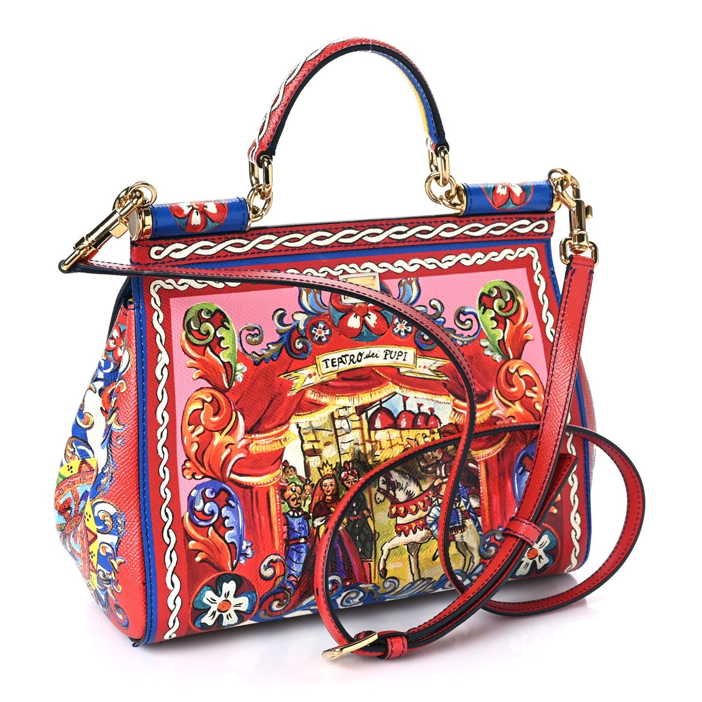 DOLCE & GABBANA-Dauphine Print Medium Miss Sicily Satchel Multicolor Rare Limited Edition!