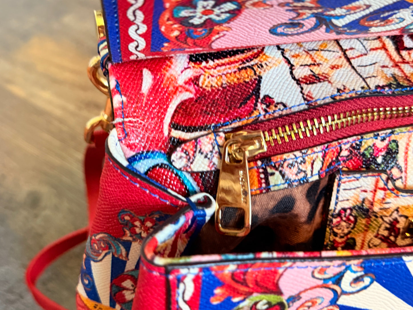 DOLCE & GABBANA-Dauphine Print Medium Miss Sicily Satchel Multicolor Rare Limited Edition!