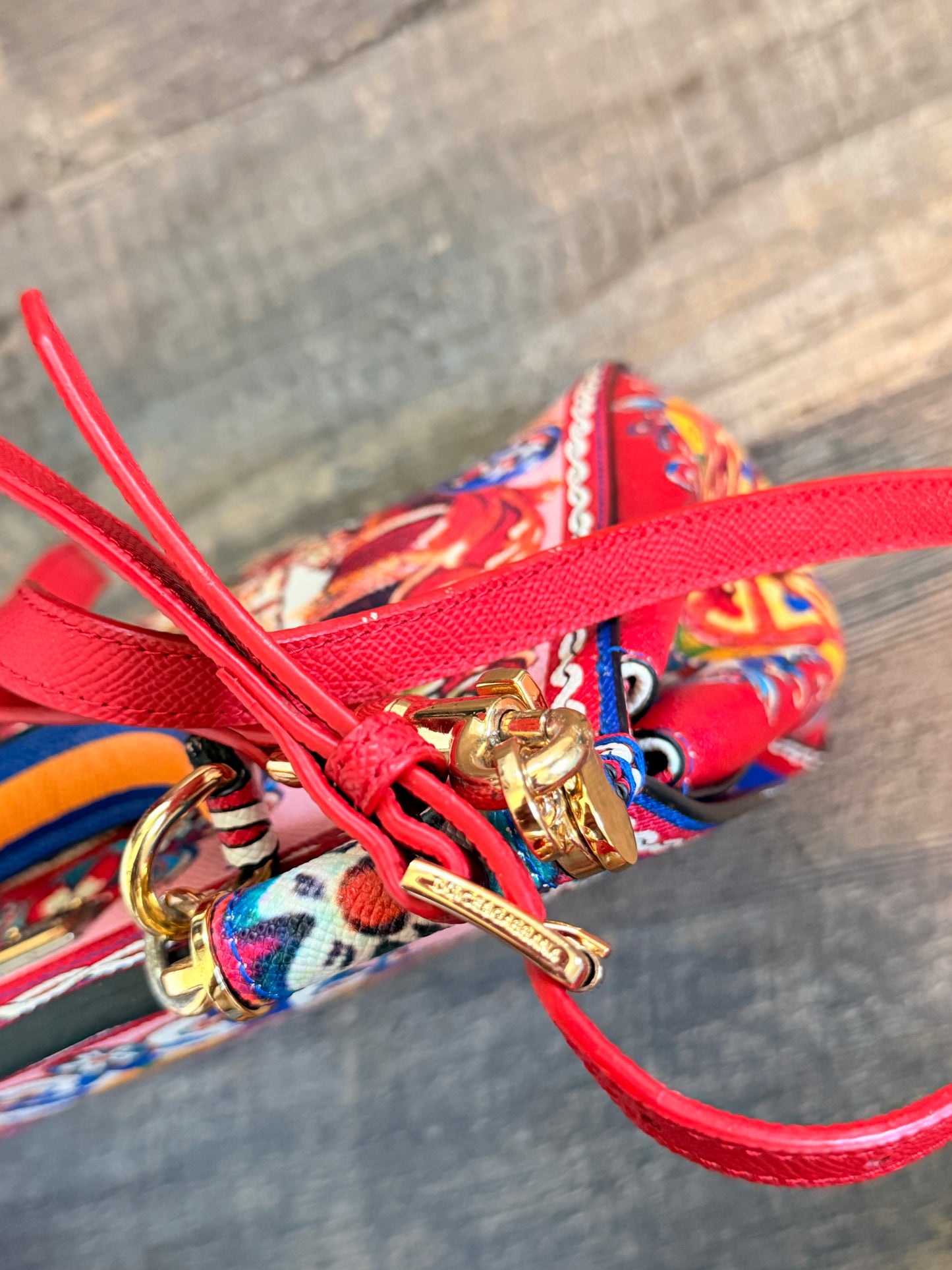 DOLCE & GABBANA-Dauphine Print Medium Miss Sicily Satchel Multicolor Rare Limited Edition!