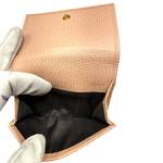Gucci Beige Pebbled Leather GG Marmont Tri-Fold Wallet