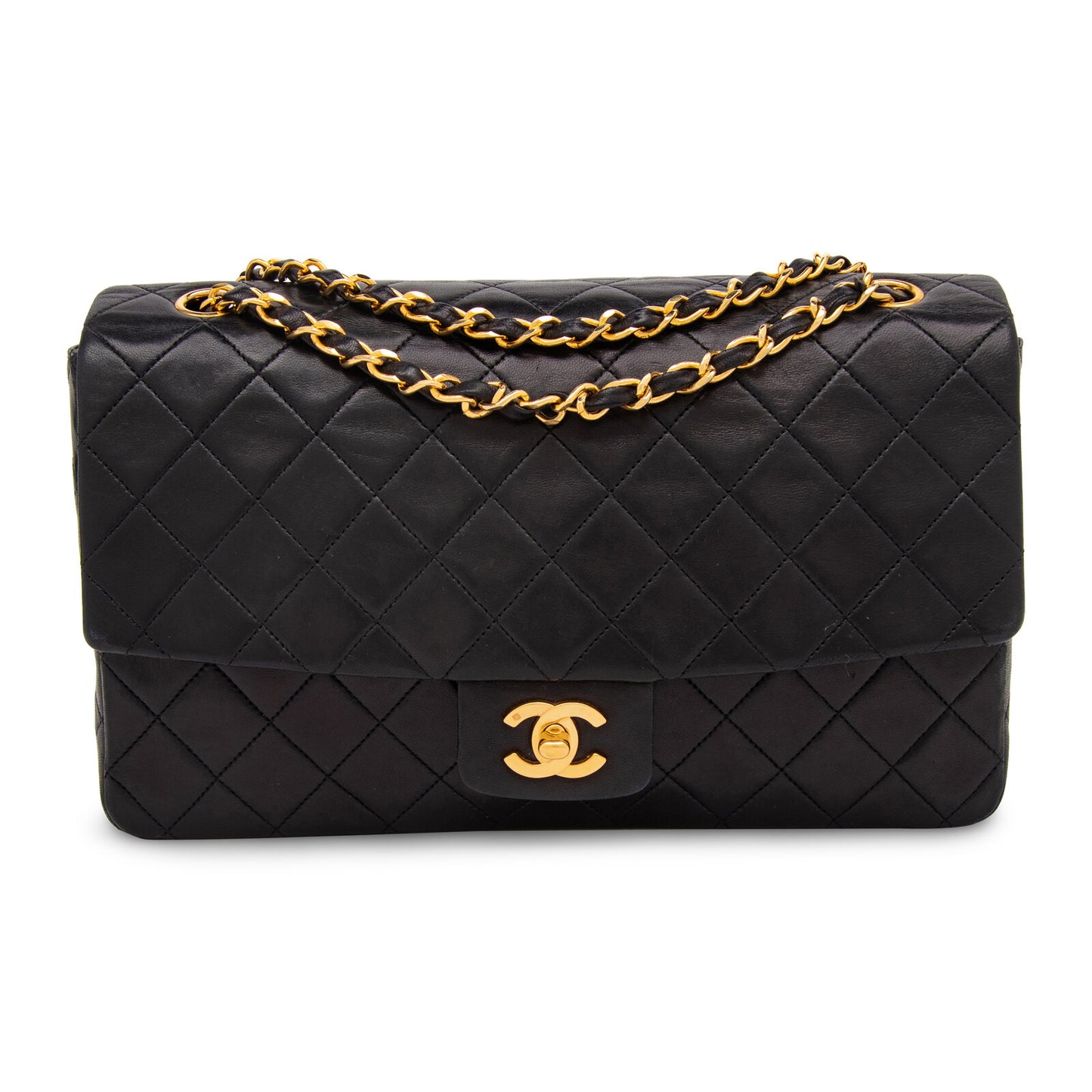 VINTAGE Chanel Black Classic Flap Bag w/wallet