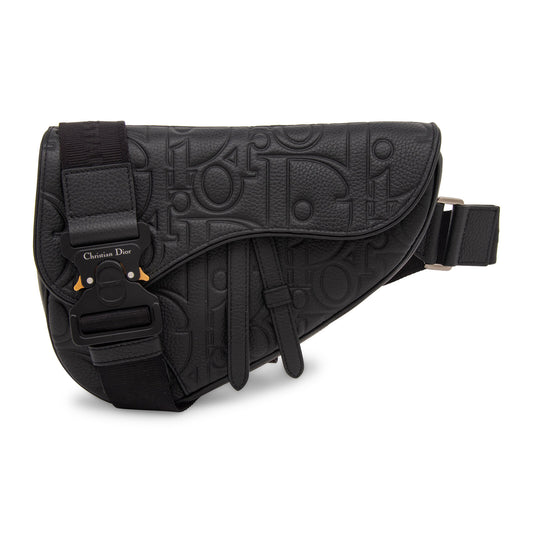 NEW W/TAGS Christian Dior, Men's Black Saddle Bag