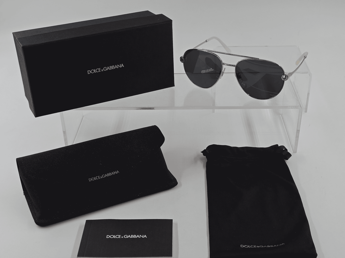 🖤 Dolce & Gabbana Aviator Sunglasses – DG2283-B (Full Set)