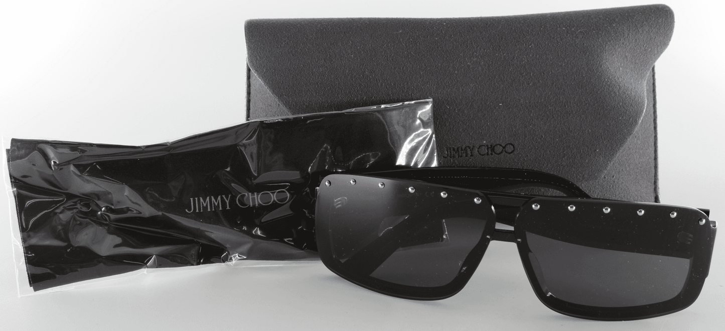Jimmy Choo Morris/S Black Shield Sunglasses – Studded Frame