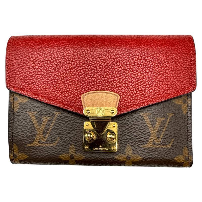 Louis Vuitton Monogram Canvas & Red Leather Pallas Wallet