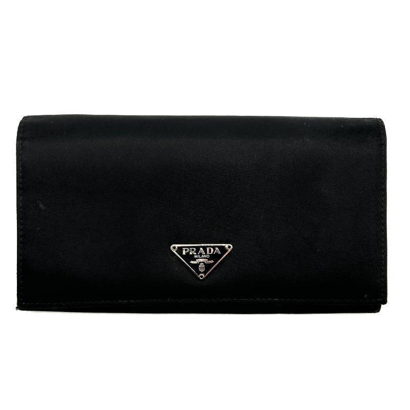 Prada Black Nylon Flap Wallet
