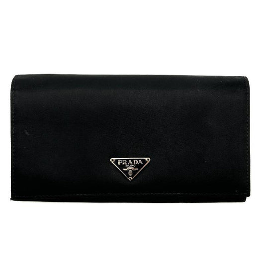 Prada Black Nylon Flap Wallet