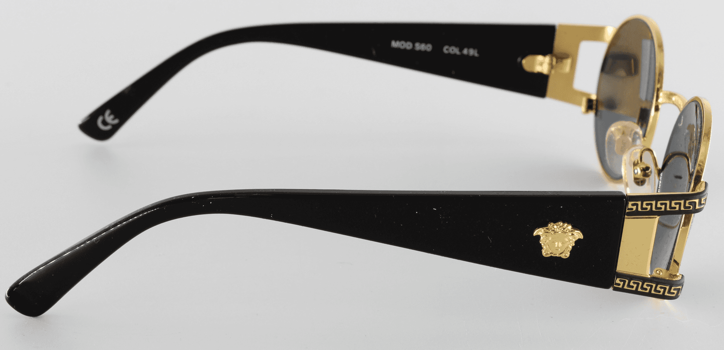 Vintage Versace Oval Medusa Sunglasses – Gold & Black