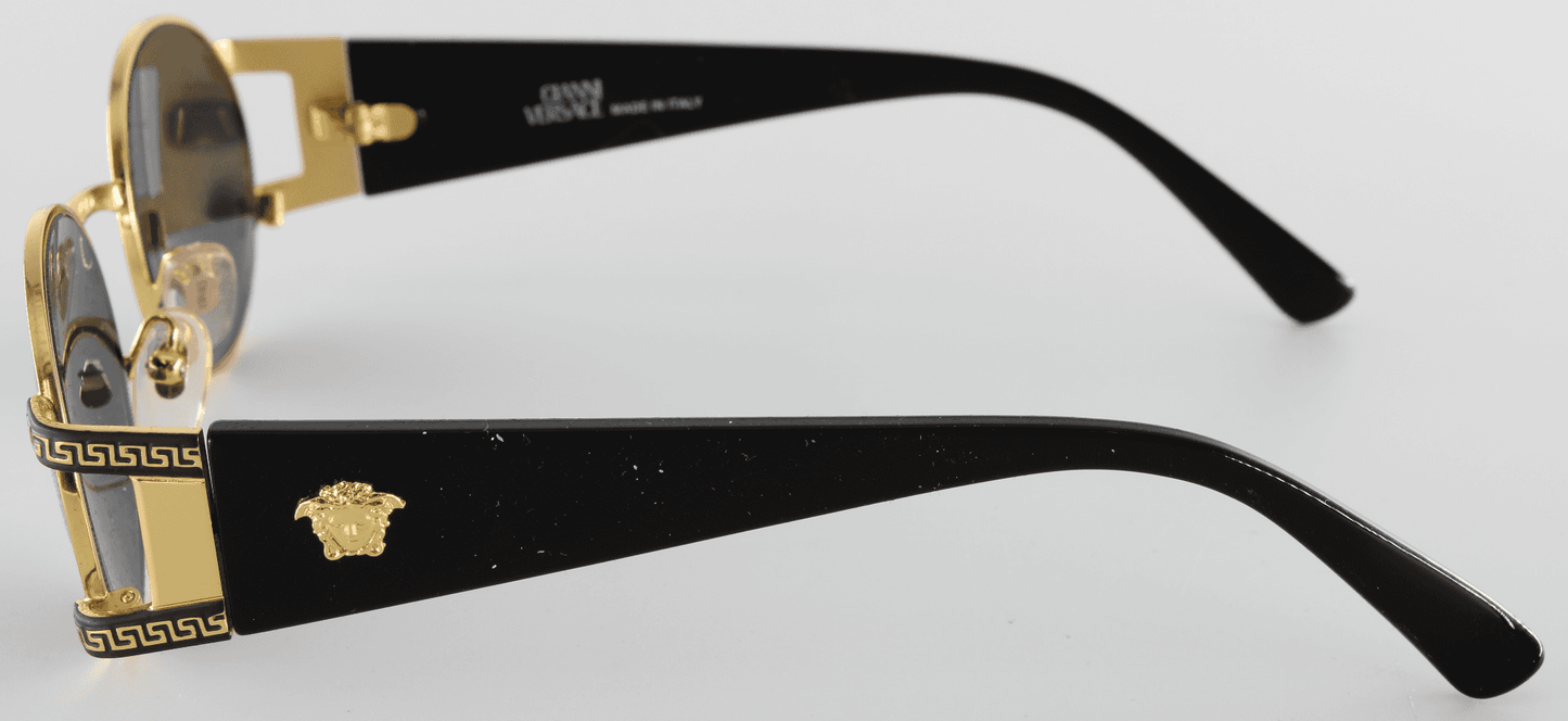Vintage Versace Oval Medusa Sunglasses – Gold & Black