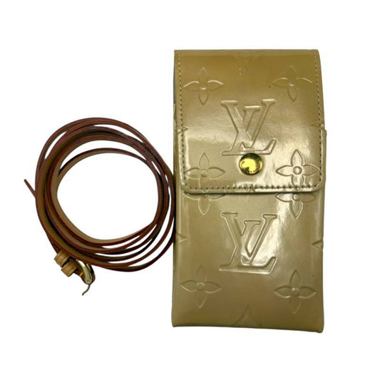Louis Vuitton Beige Monogram Vernis Leather Phone Pouch Crossbody
